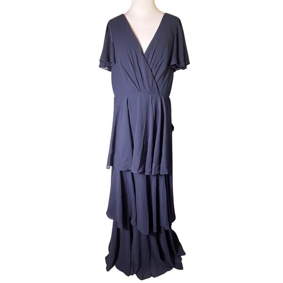 Lulus Sincerely Exquisite Maxi Dress Navy Blue XL – NWT Sold Out Size - Picture 1 of 13